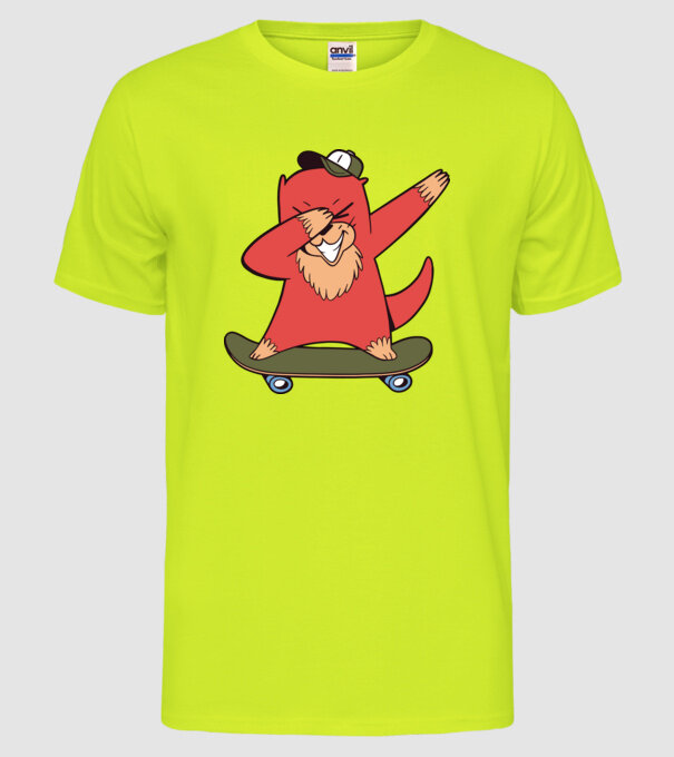 Vidră DAB model galben neon pe tricou