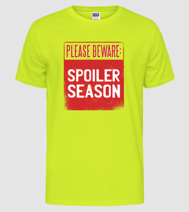 Atenție! Pericol de spoiler model galben neon pe tricou