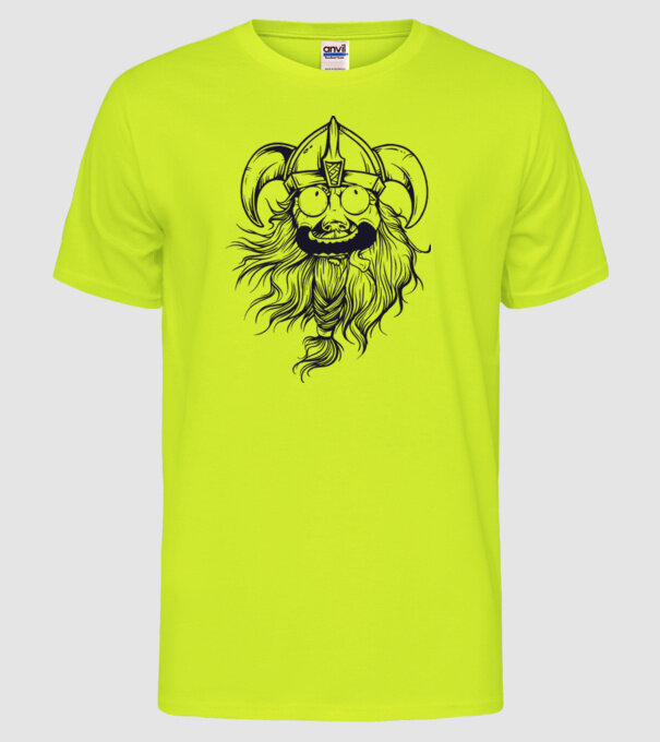 Viking model galben neon pe tricou