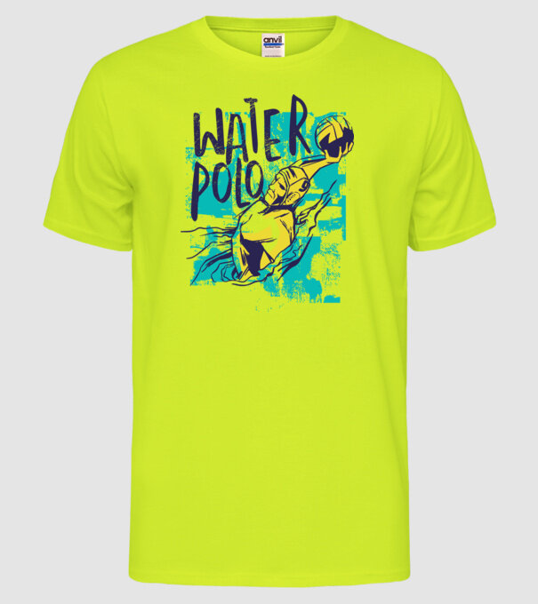 Polo pe apă model galben neon pe tricou