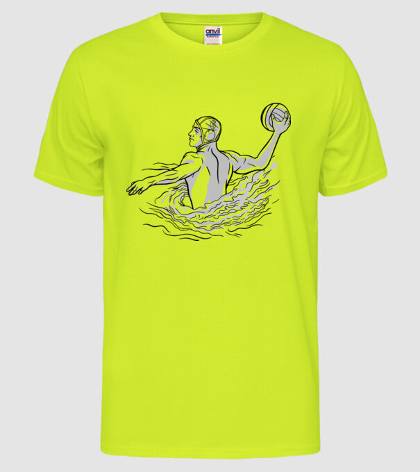 Jucător polo pe apă model galben neon pe tricou