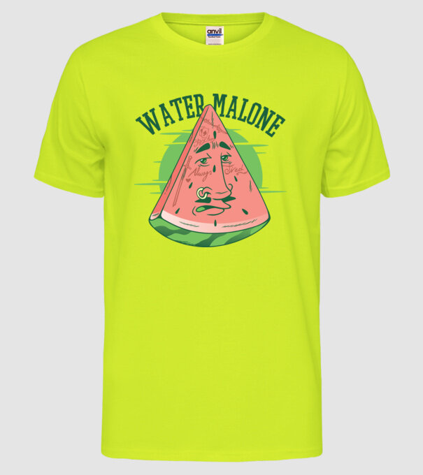 Water Malone model galben neon pe tricou