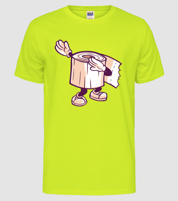 Hârtie igienică DAB model galben neon pe tricou