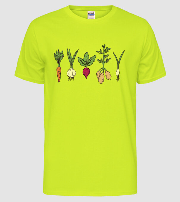 Legume model galben neon pe tricou