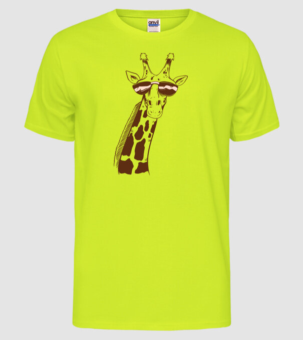 Cap Girafă model galben neon pe tricou