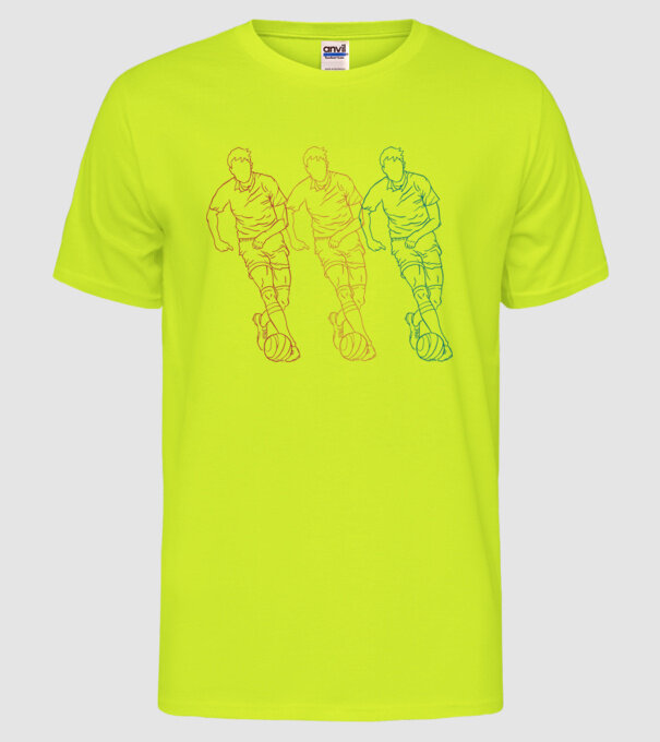 Fotbalist Retro model galben neon pe tricou