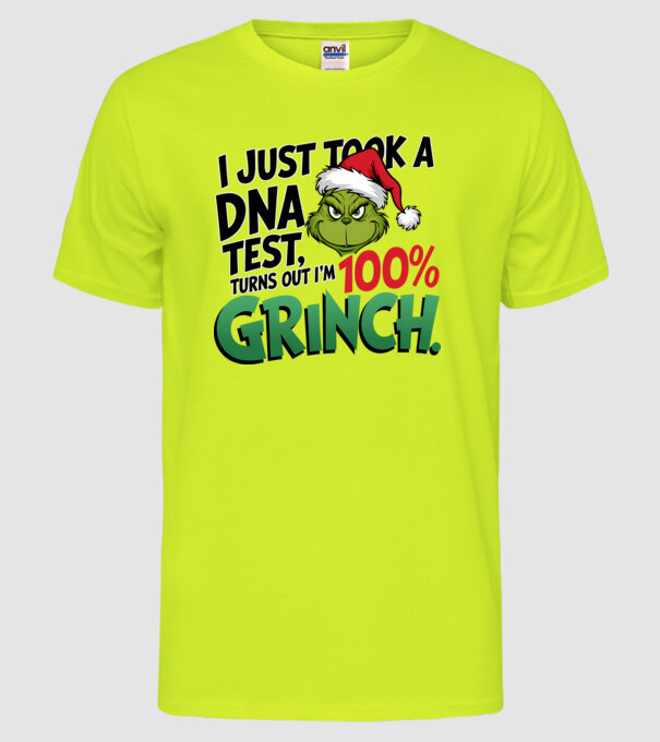 Grinch DNA test model galben neon pe tricou