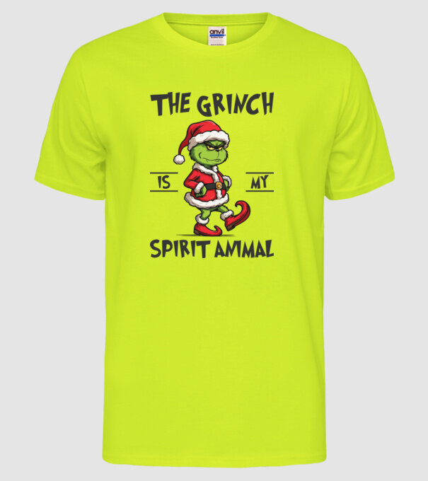 Grinch is my spirit animal model galben neon pe tricou