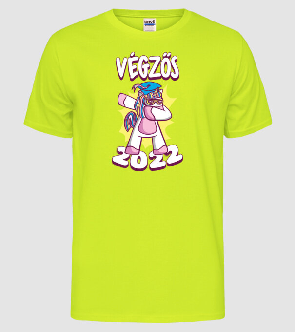 Inorog Absolvent model galben neon pe tricou