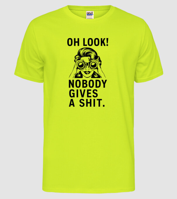 Nobody Gives a shit model galben neon pe tricou