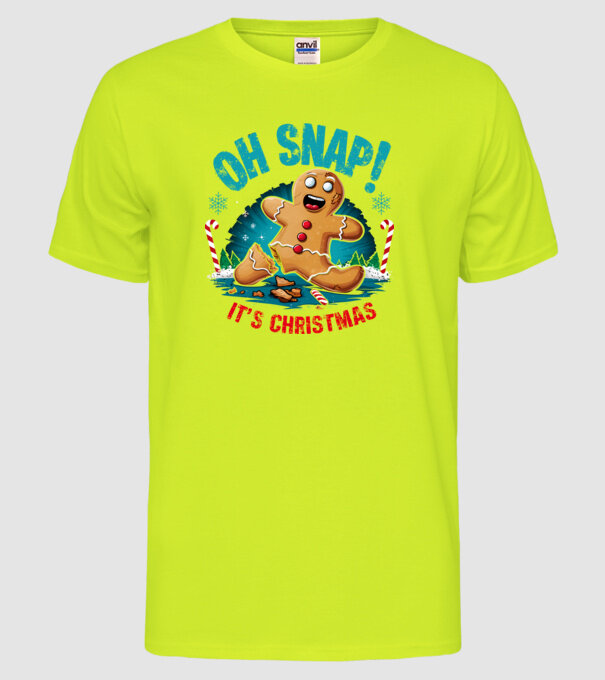 Oh snap! It's christmas Alb model galben neon pe tricou