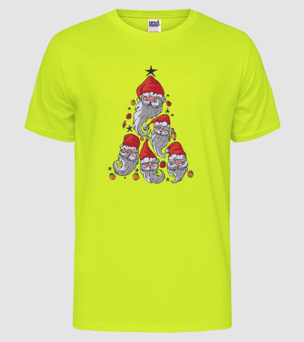 Pitici pentru pomul de Crăciun model galben neon pe tricou