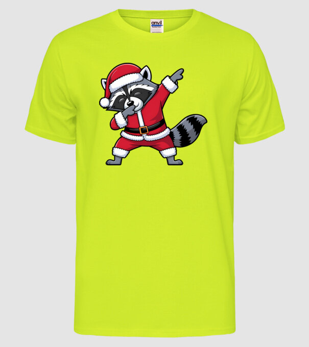 Raton Dab Xmas model galben neon pe tricou