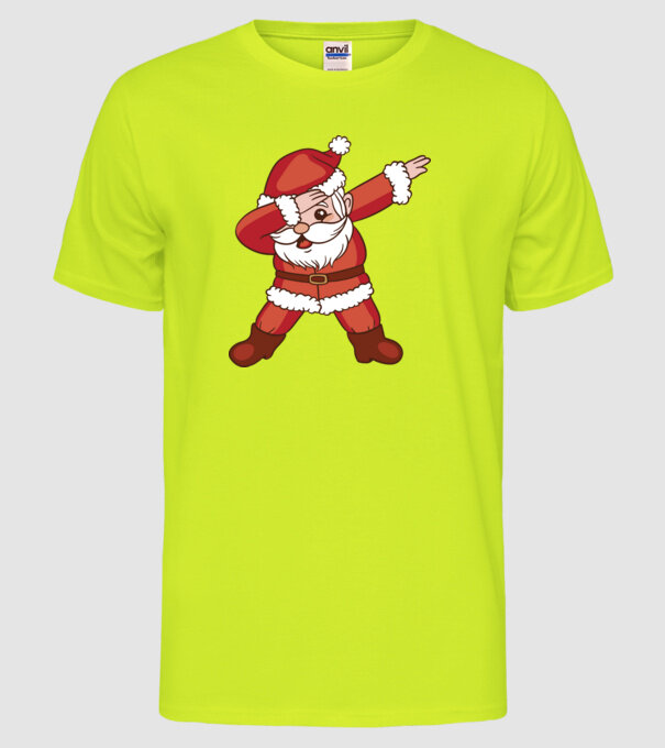 Santa Dab model galben neon pe tricou