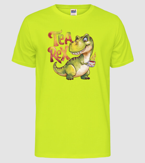 Tea Rex model galben neon pe tricou