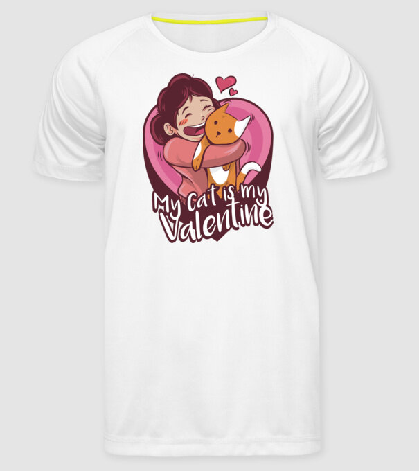 'Pisica mea este dragostea mea Tricou drăguț pentru Valentine''s Day' model alb pe tricou