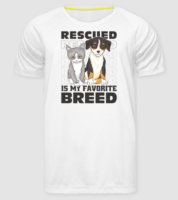 Rasa mea preferată este cea adoptată model alb pe tricou