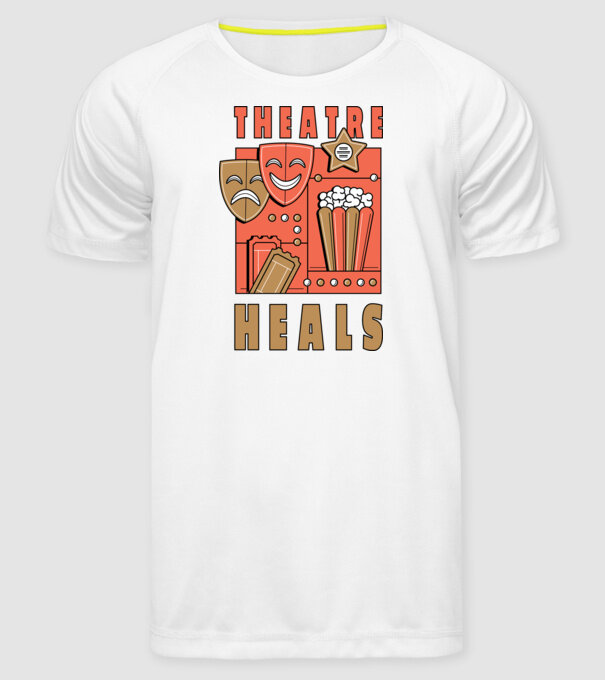 Teatrul vindecă model alb pe tricou