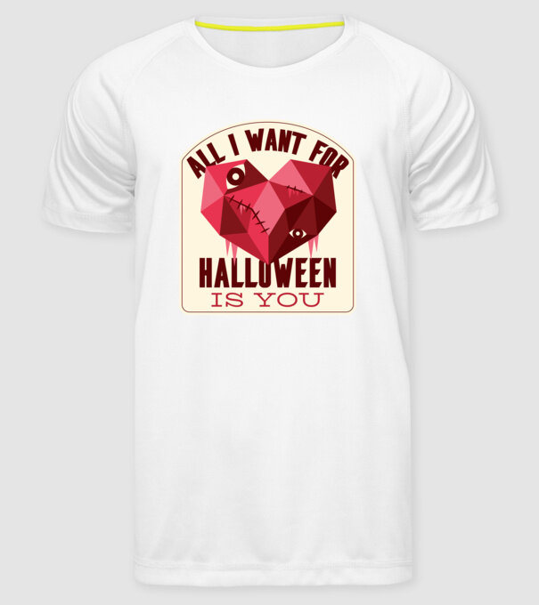 All I want for Halloween is You model alb pe tricou