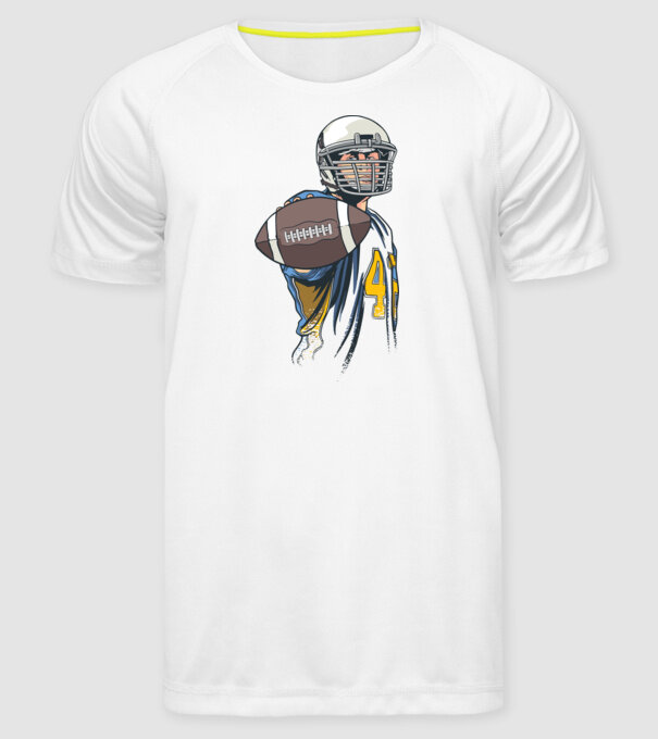 Jucător de fotbal American model alb pe tricou