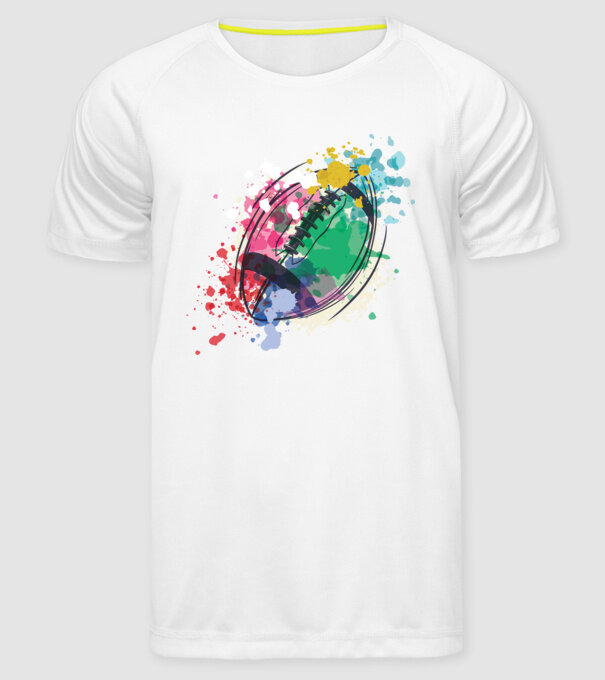 Fotbal american Acuarelă model alb pe tricou