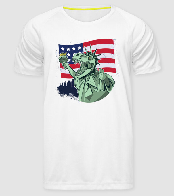 Ziua Independenței americane 4 iulie T-rex model alb pe tricou
