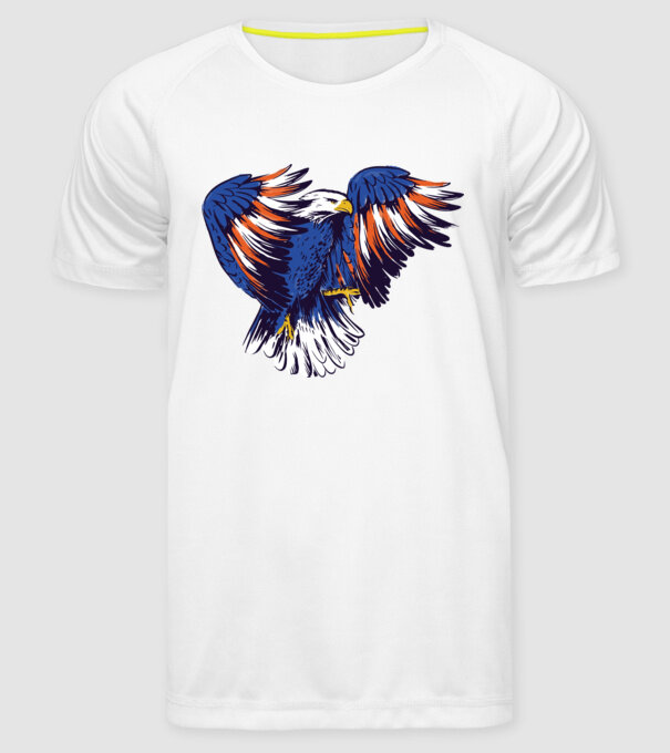 Vultur American model alb pe tricou