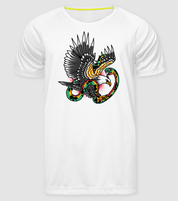 Vultur American model alb pe tricou