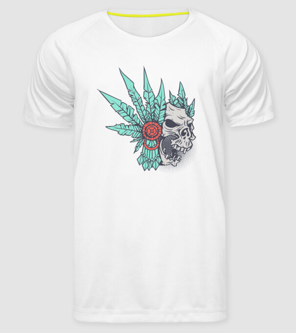 Ancient Skull model alb pe tricou