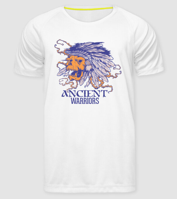 Ancient Warriors model alb pe tricou