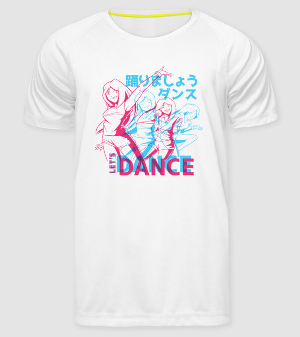 Anime Dance model alb pe tricou