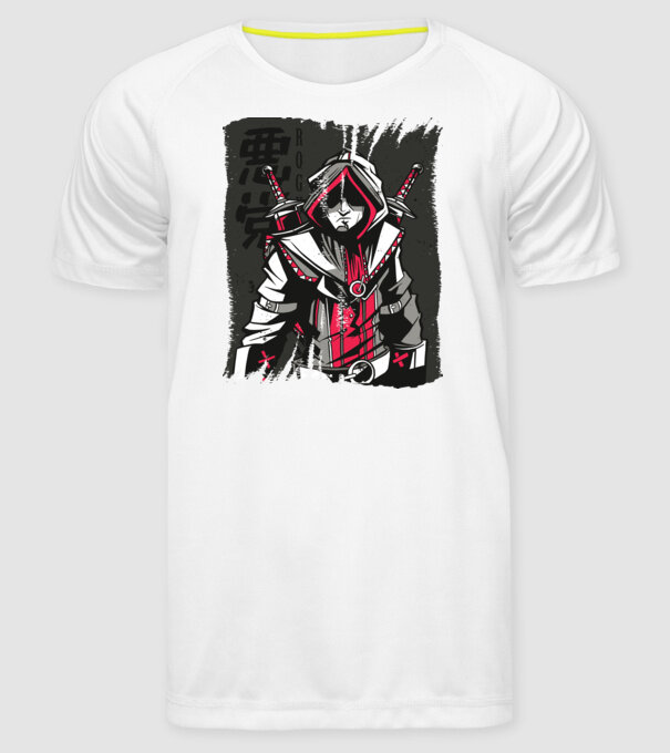 Războinic Anime model alb pe tricou