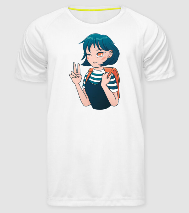 Anime fată model alb pe tricou