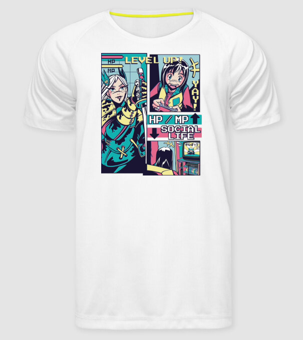 Anime Vaporwave benzi desenate model alb pe tricou
