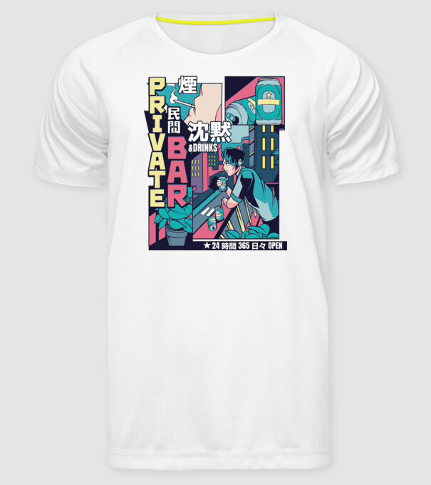 Anime Vaporwave benzi desenate model alb pe tricou
