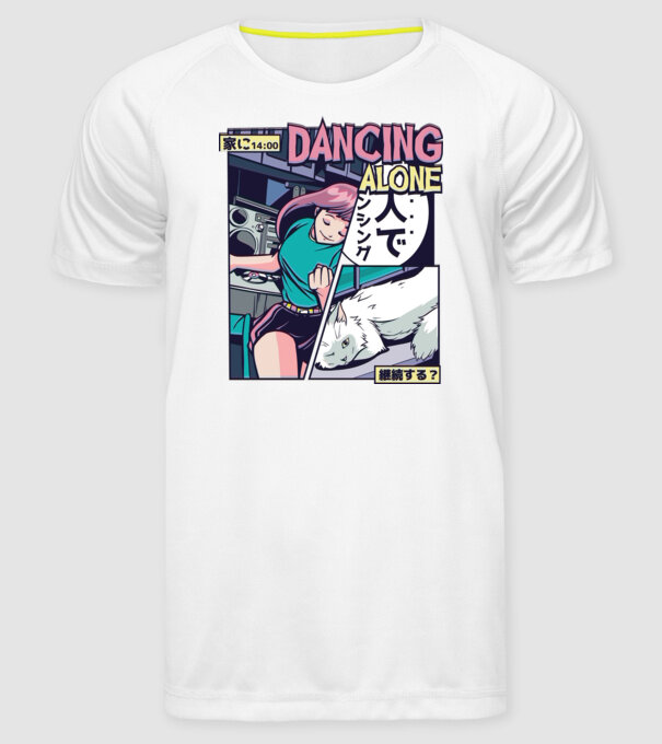Anime Vaporwave benzi desenate model alb pe tricou