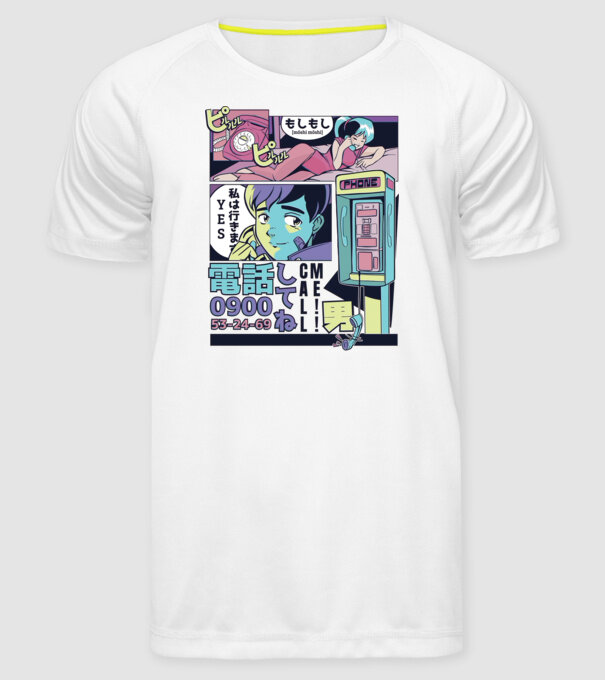 Anime Vaporwave benzi desenate model alb pe tricou