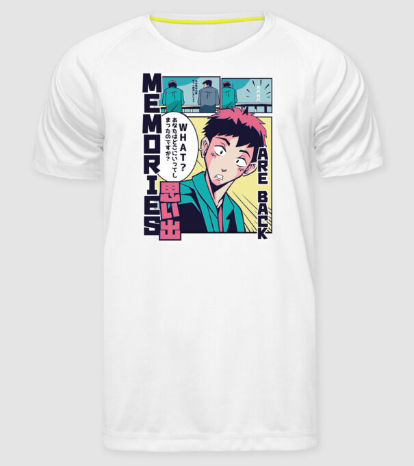 Anime Vaporwave benzi desenate model alb pe tricou