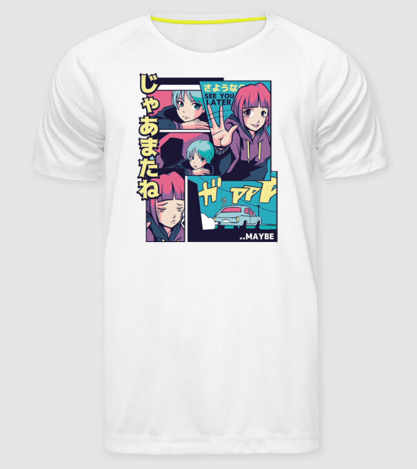 Anime Vaporwave See you Later model alb pe tricou