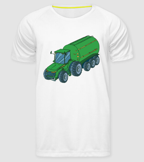 Tractor de recoltare model alb pe tricou