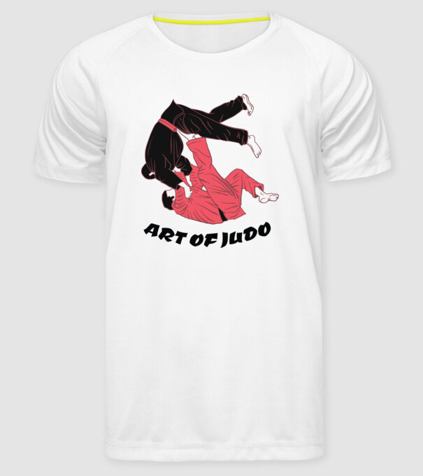 Art of Judo model alb pe tricou