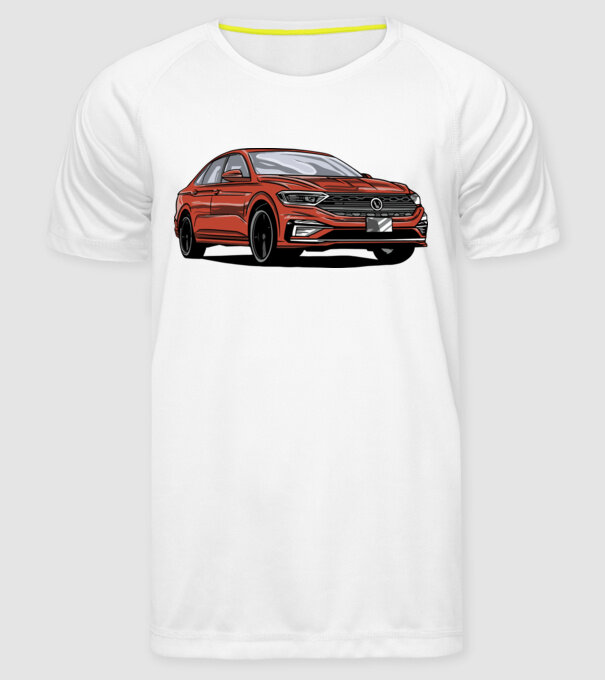 Mașină model alb pe tricou
