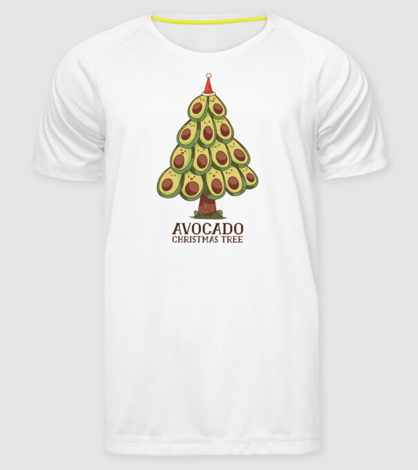 Pom de Crăciun Avocado model alb pe tricou