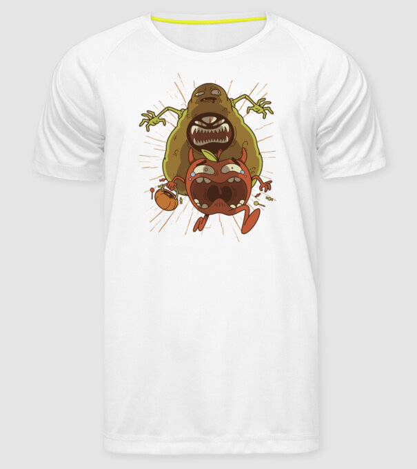 Monstru Avocado model alb pe tricou