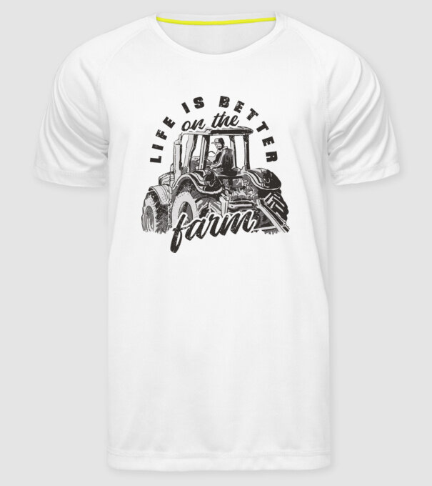 Viața este mai bună la fermă cu tractor model alb pe tricou