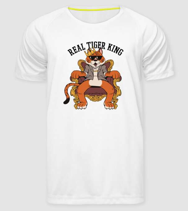 Adevăratul Rege Tigru model alb pe tricou