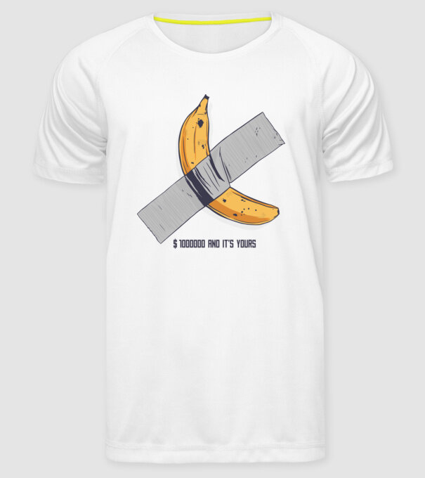 Ultima banană model alb pe tricou