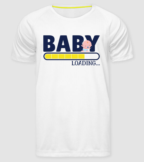 Baby is loading - tricou amuzant pentru mămici model alb pe tricou