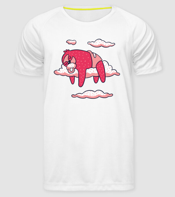 Bebeluș Leneș doarme model alb pe tricou