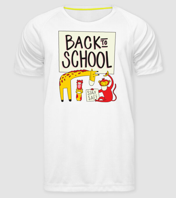 Back To School Animale model alb pe tricou